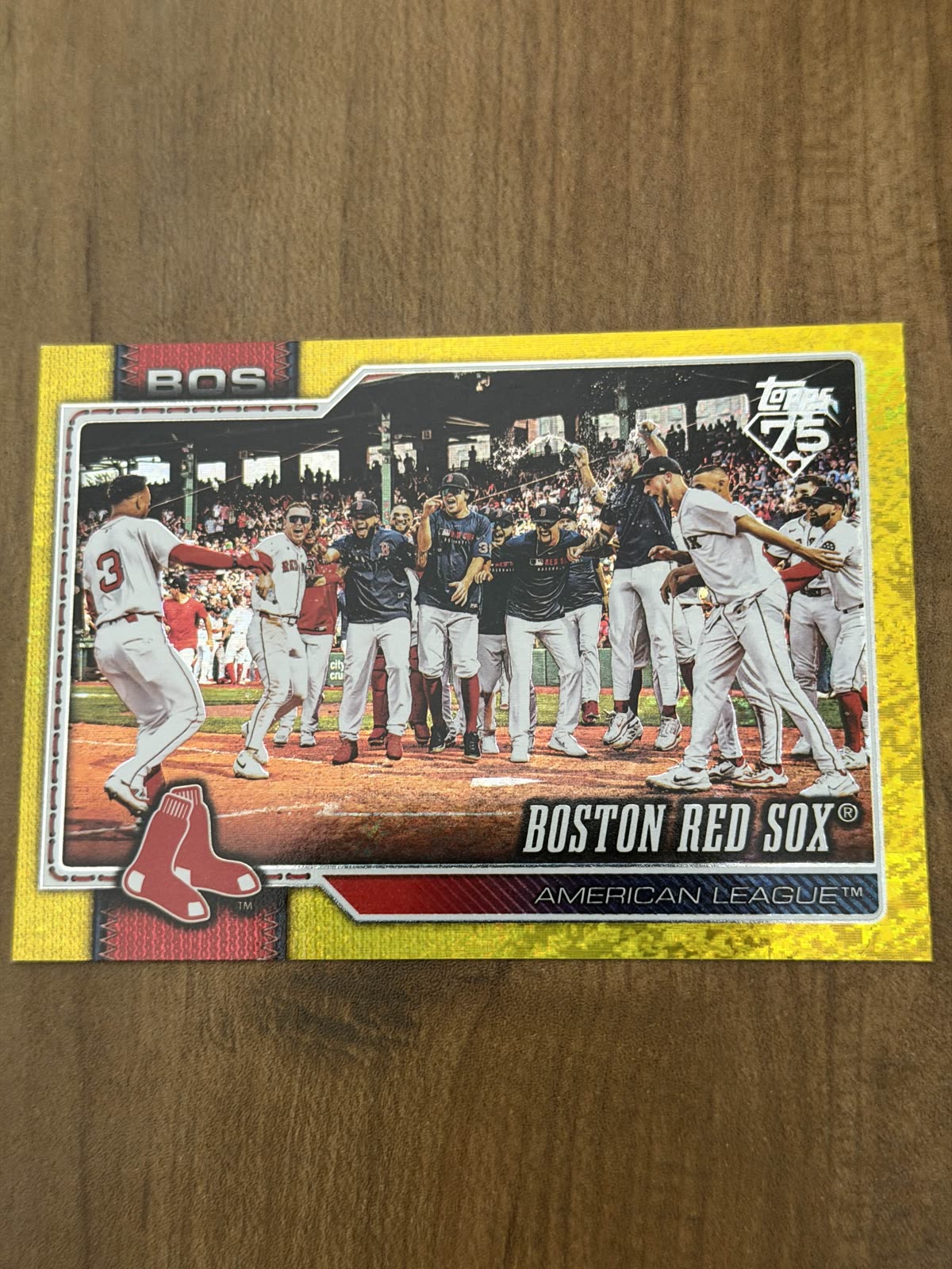 Boston Red Sox 2026 Topps Series 1 75th Anniversary Team Card Gold /399