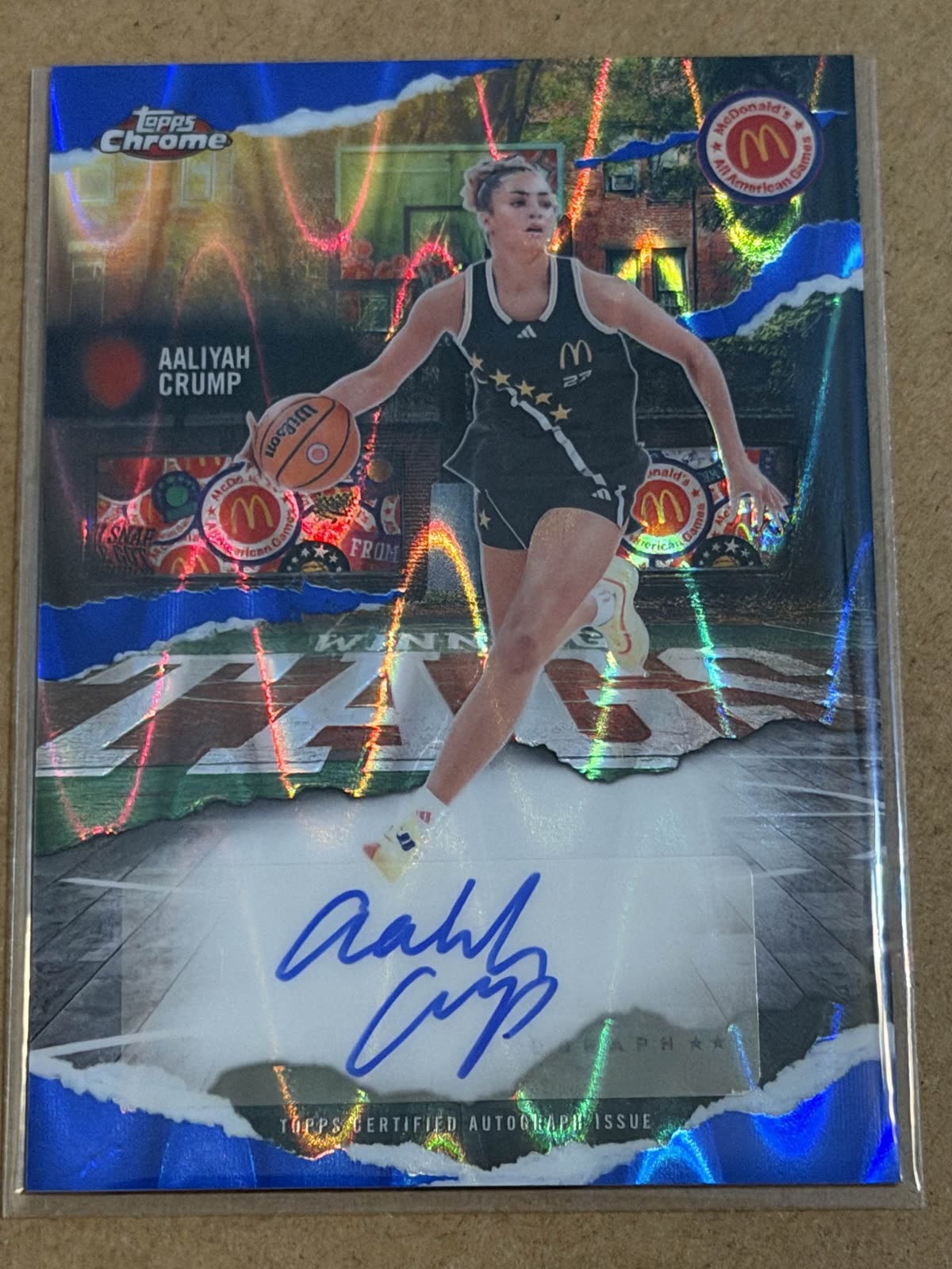 Aaliyah Crump 2025 Topps Chrome McDonald's All American Auto Blue Refractor
