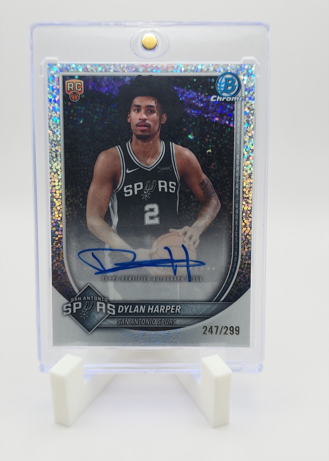 Dylan Harper 2025-26 Bowman Chrome Basketball - Base Chrome Autographs #BCA-DH Speckle Refractor