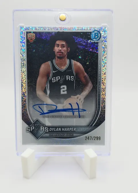Dylan Harper 2025-26 Bowman Chrome Basketball - Base Chrome Autographs #BCA-DH Speckle Refractor