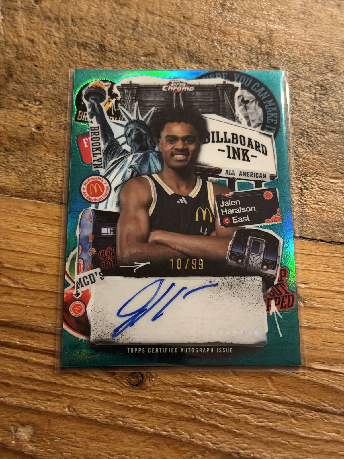 Jalen Haralson 2025 Topps Chrome McDonald's All American Billboard Ink Auto Green /99