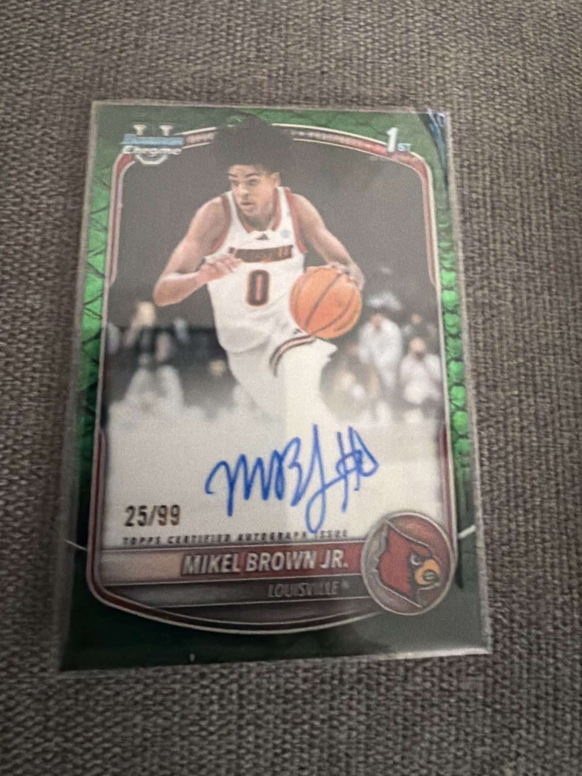 Mikel Brown Jr. 2025 Bowman Chrome 1st Bowman Auto Green /99