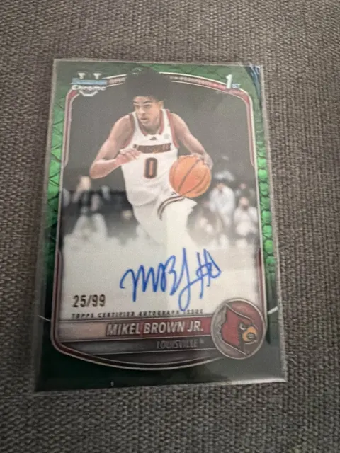 Mikel Brown Jr. 2025 Bowman Chrome 1st Bowman Auto Green /99
