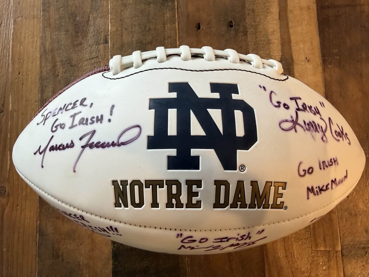 Notre Dame Fighting Irish Coaching Staff Signed Football