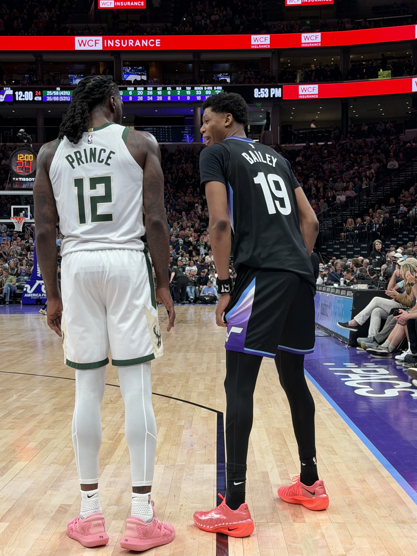 Jazz vs Bucks, Courtside, Section 12 Row A