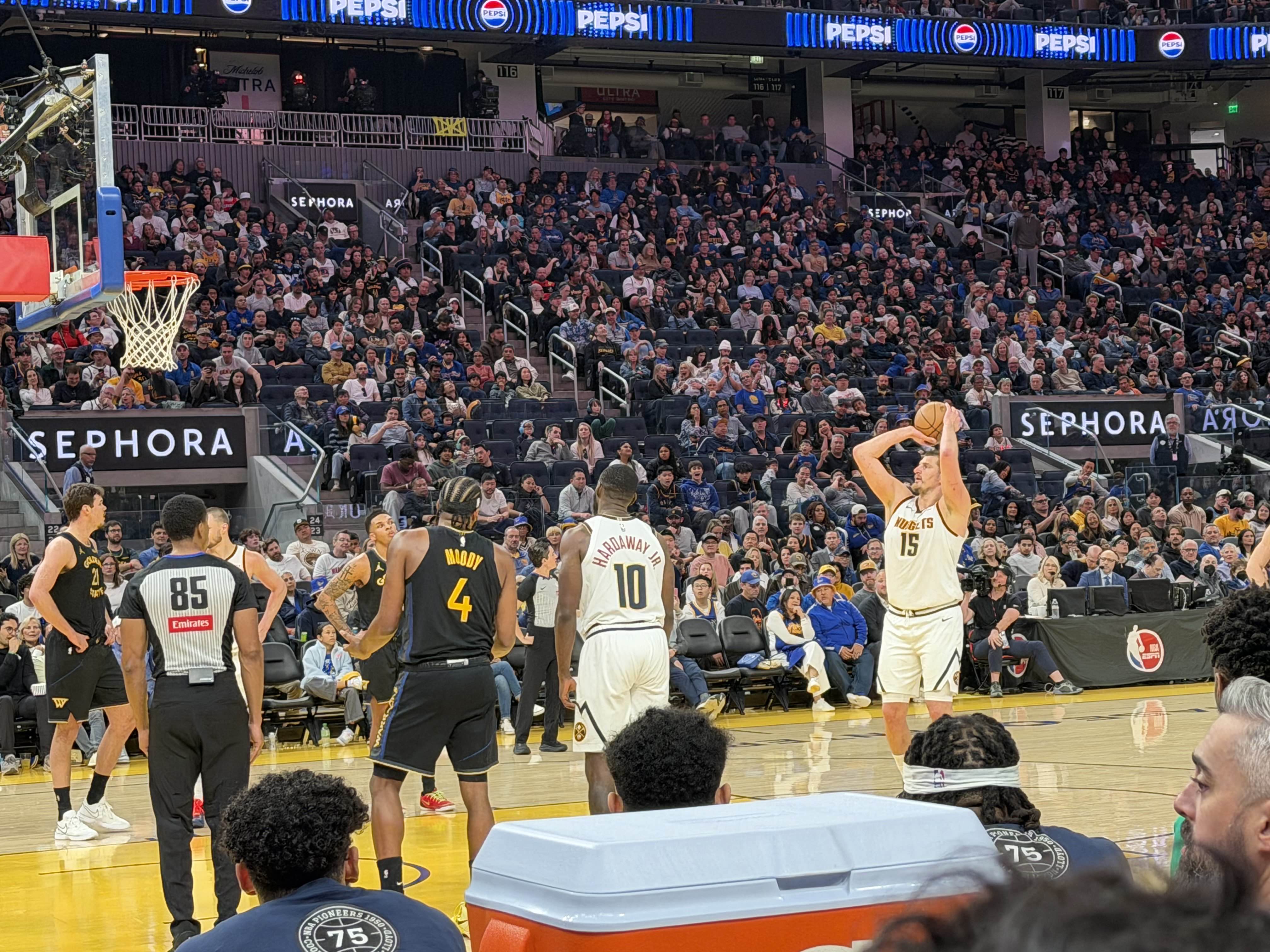 Nuggets vs Warriors, Chase Courtside Club, Section 5 Row A2